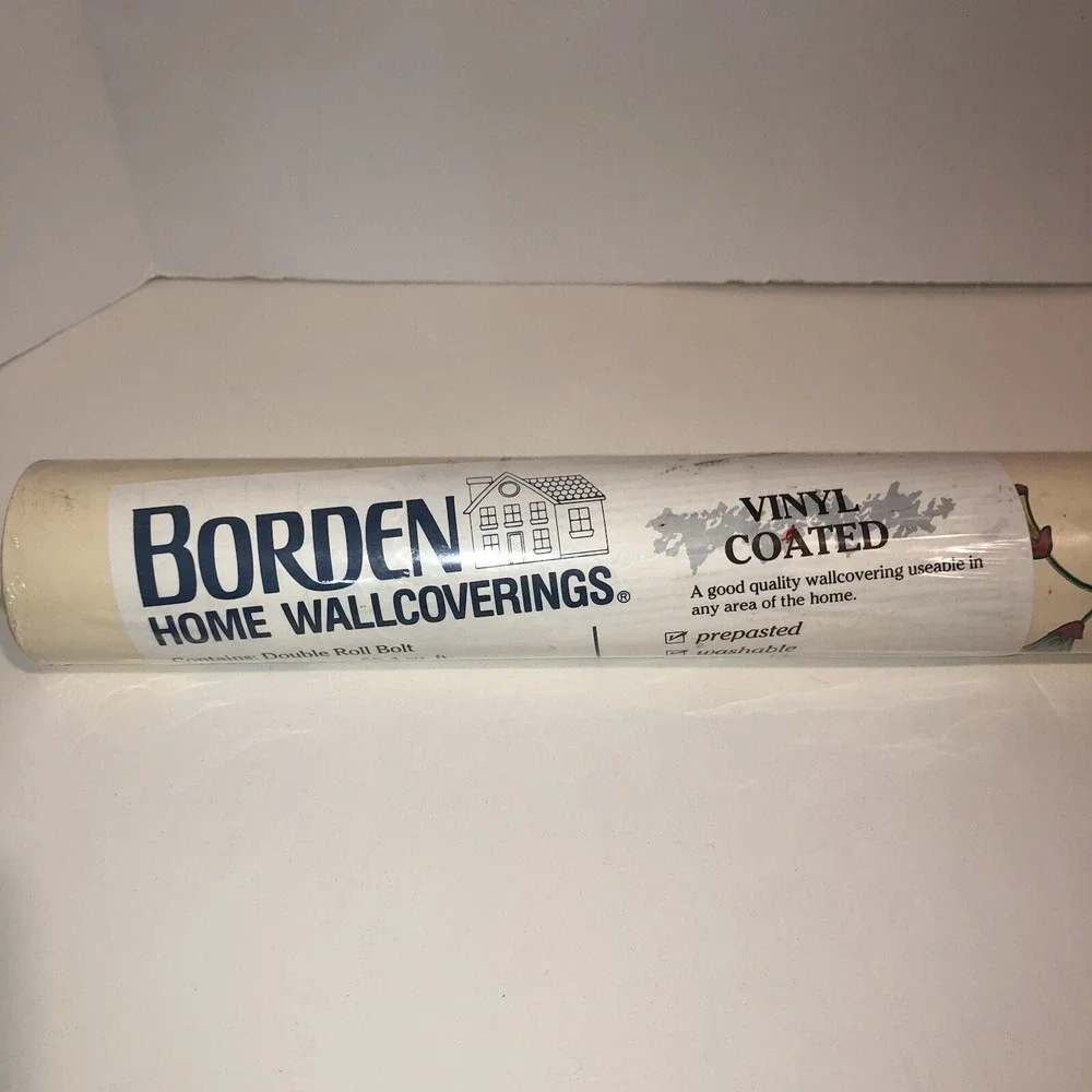 Borden Home Wallpaper Vinyl Coated Floral Double Roll WC158 Cottagecore Farm